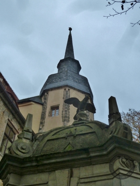 Rabenkäfig am Schloss Merseburg im Saalekreis