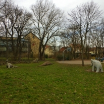 Tierplastiken im Park an der Sixtistraße in Merseburg